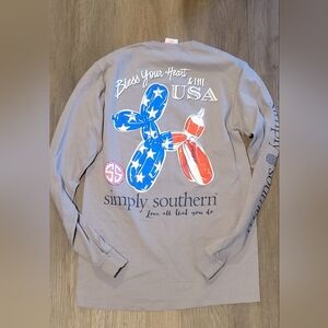 Simply Southern Patriotic Balloon Dog Long Sleeve Tee